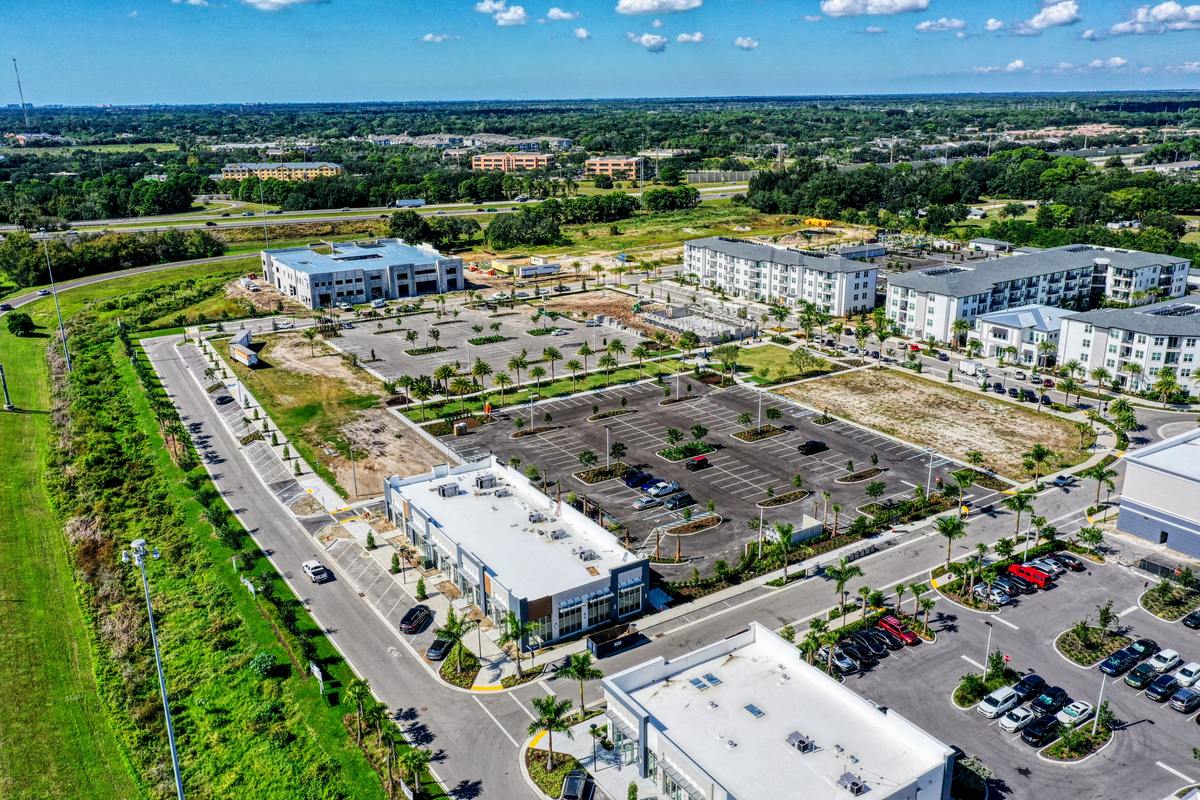 Drone shot of Fruitville Commons